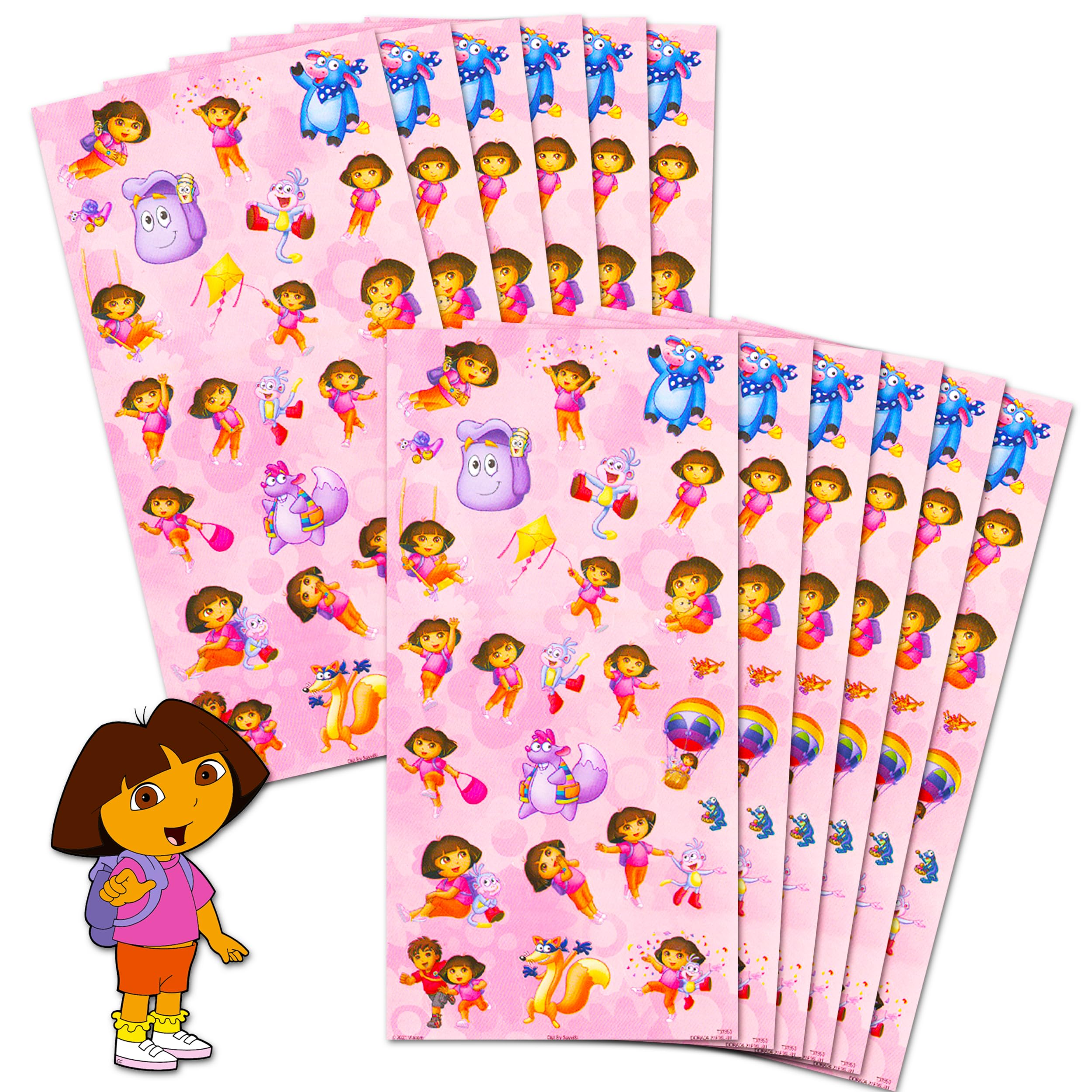 Dora The Explorer Party Favors Stickers Pack ~ 24 Dora Sticker Sheets, Over 140 Stickers Total (Dora The Explorer Party Supplies)