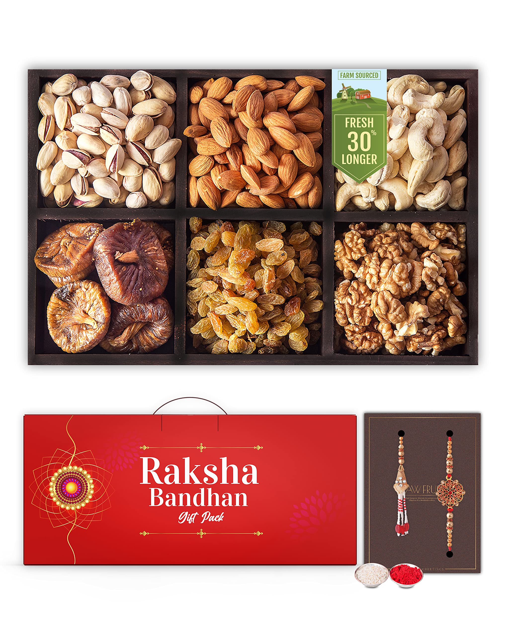 Hyperfoods Rakhi Hamper for brother and bhabhi with Gift Bhaiya Bhabhi Rakhi Set with Dry Fruits Basic6 Rakshabandhan Gifts for Brother with Rakhi for brother with Gift combo Gift Hamper Luxury Gift (B0B66WPLP6) Amazon Price History, Amazon Price Tracker