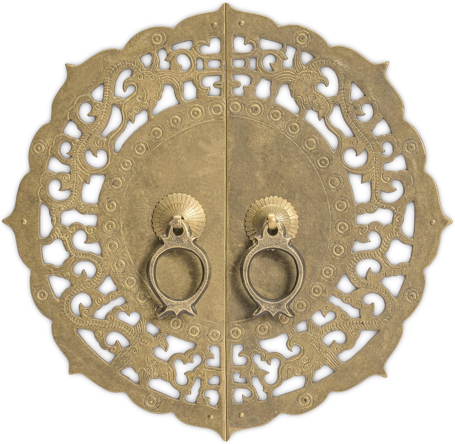 Lowest Price CBH Flowering Lotus Brass Cabinet Face Plate Backplate Hardware Set 9-7/8