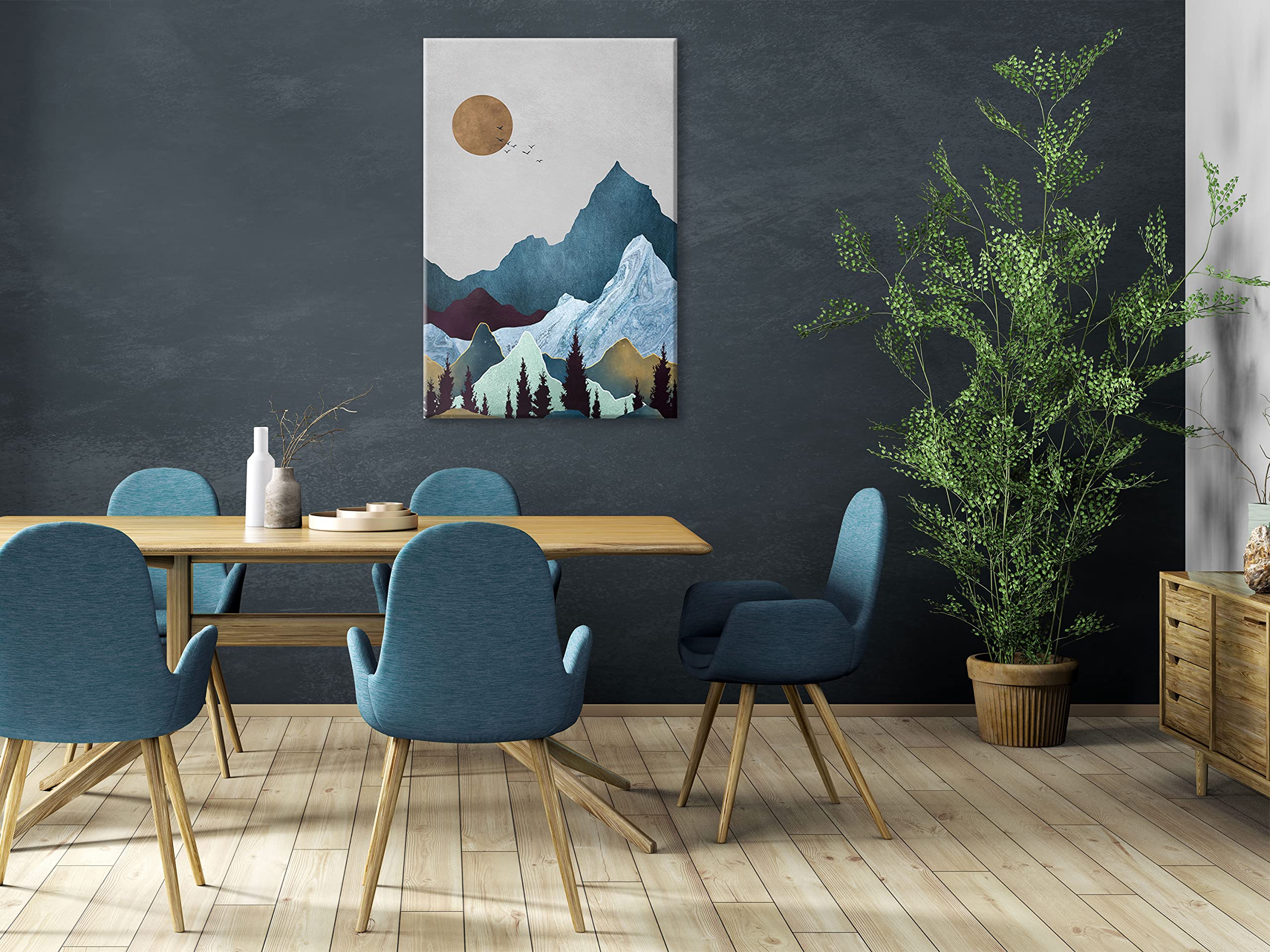 murando Cuadro Acústico Nordic Style 60x90 cm espuma acústica absorbe | sonido aislamiento lienzo de 1 pieza Impresión Artística Decoración de Pared Boho mármol Paisaje
