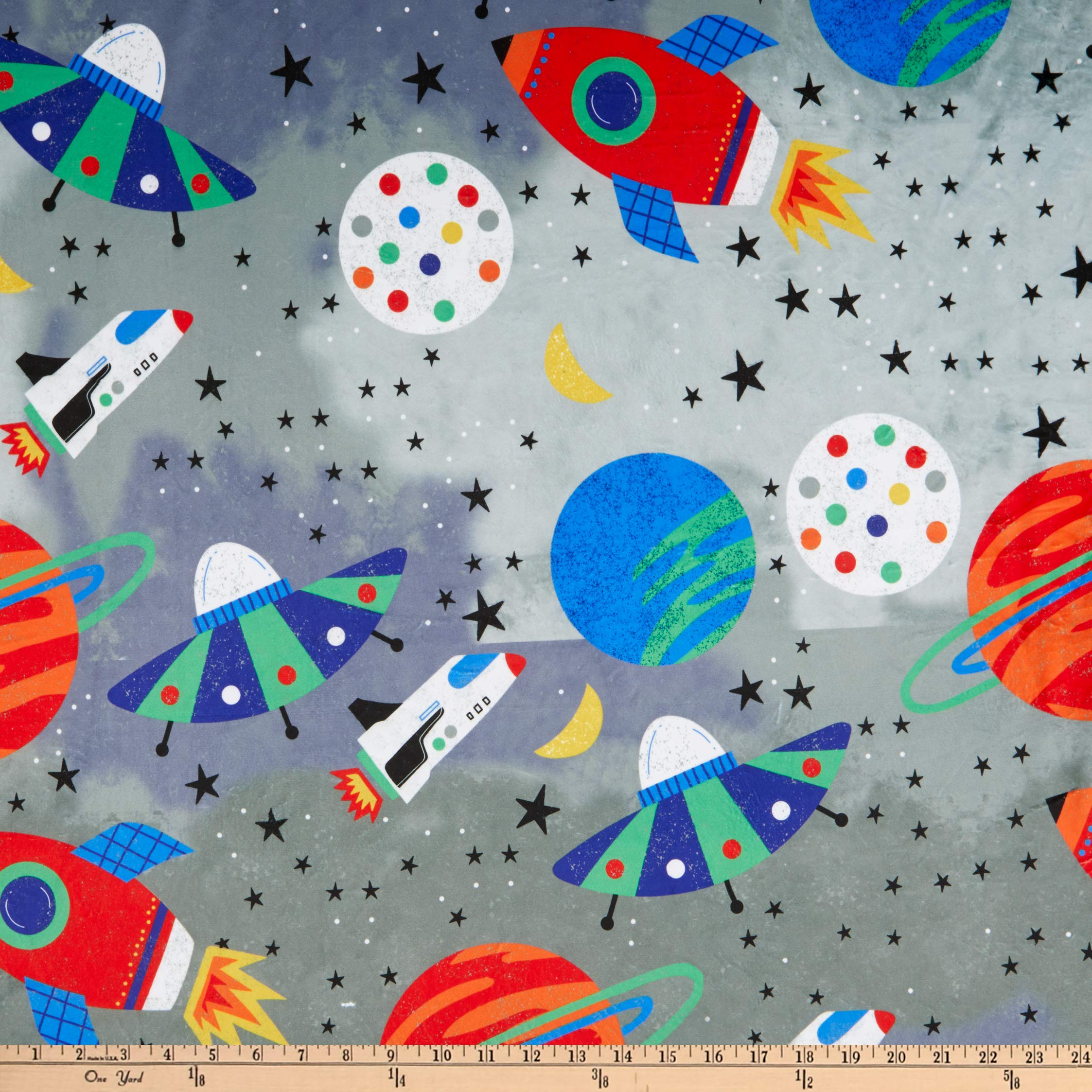 E.Z. Fabric Minky Galaxy Gray, Fabric by the Yard