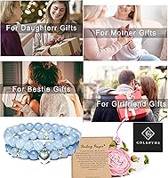 Vista 20 de 2Pcs Healing Crystal Bracelets for Women Handmade Beaded Bracelet Healing Prayers Crystal 8mm Natural Stone Beads Bracelet Stress Relief Get Well