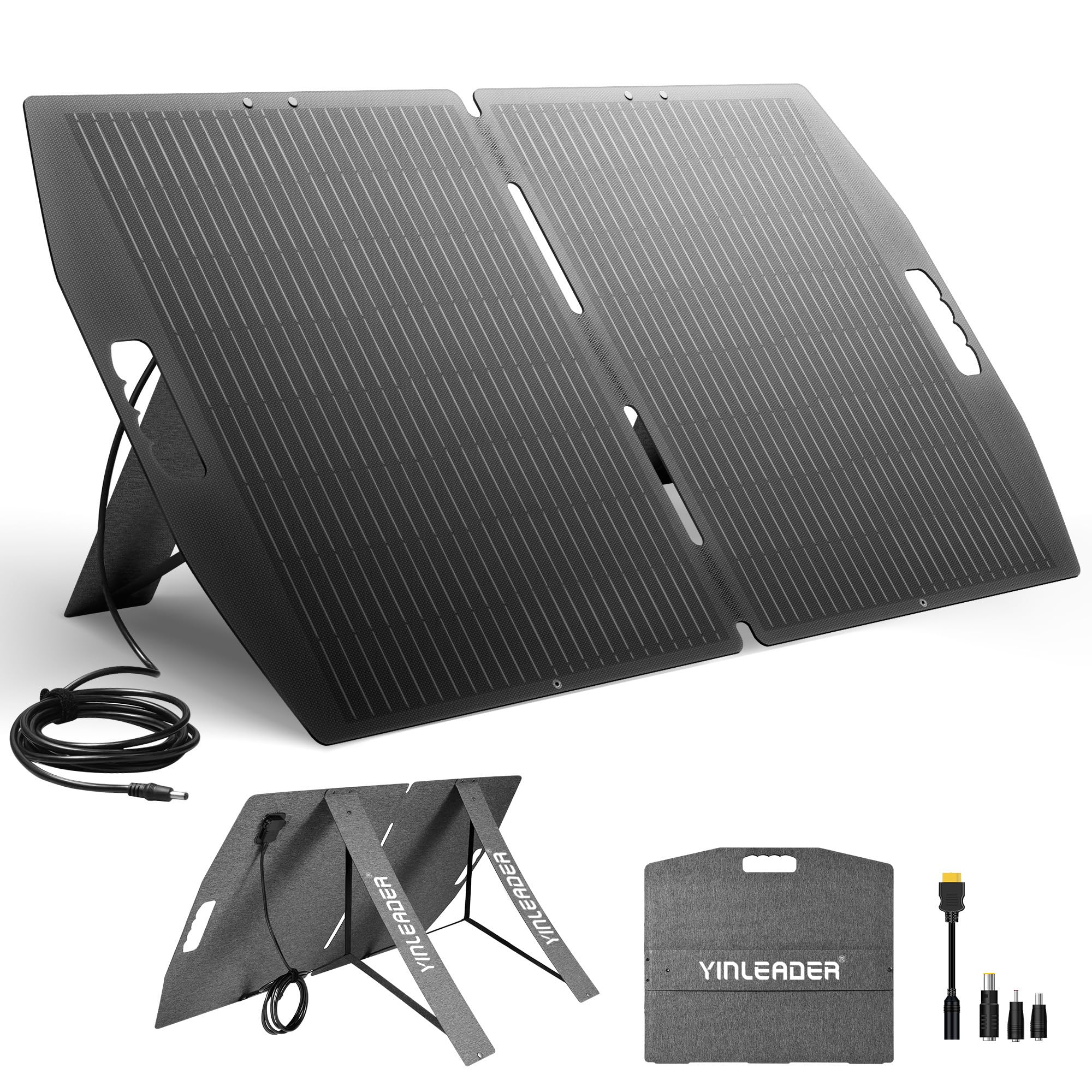 Yinleader 100W Faltbares Solarpanel Monokristallin IP65 Tragbares Solarmodul für Camping Wohnmobil