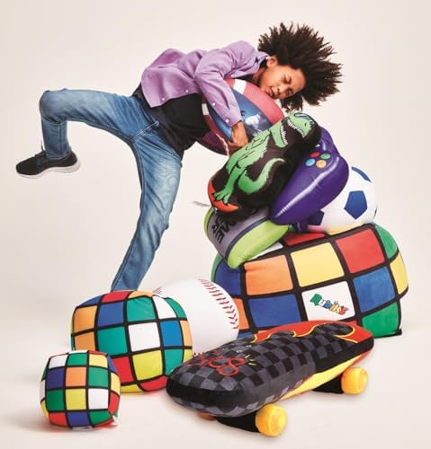 iscream Old School! Bubble Gum Scent Rubik's Cube Shaped 6" x 6" x 6" Microbead Mini Pillow image 5