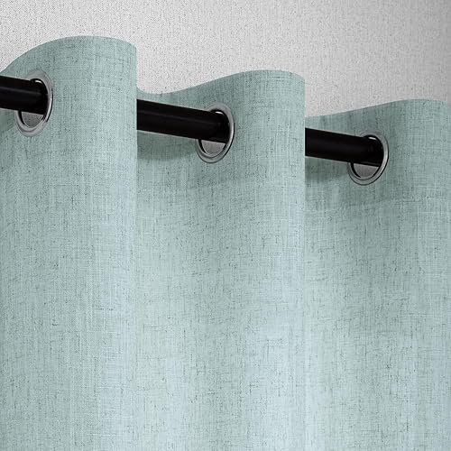 Miniatura 5 de Cortinas de espuma de mar y verde mar en tono seafoam de 72 pulgadas de largo para dormitorio, juego de 2 paneles, con ojales para ventana, cortinas