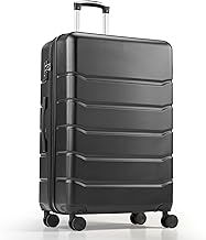 HealSmart Hardside Carry-On Luggage, Expandable Portable Hardshell Luggage with Spinner Wheels, Lightweight Suitcase TSA Lock, 28 Inch, Black