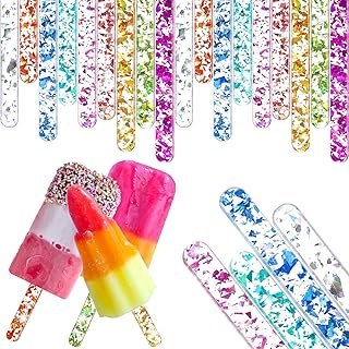 80 Pieces Acrylic Cakesicle Sticks 4.5 Inch Reusable Ice Cream Sticks Mirror Ice Cream Sticks Mini Acrylic Craft Ice Cream...