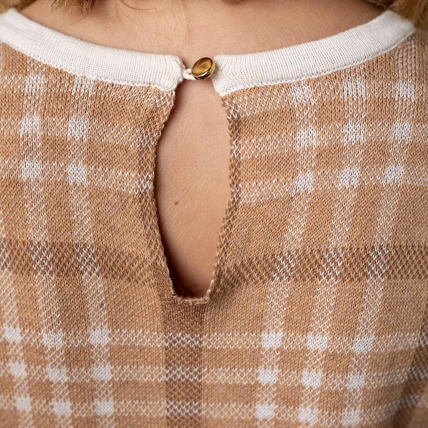 Hope & Henry Girls' Long Sleeve Bow Detail Intarsia Sweater Dress image 4