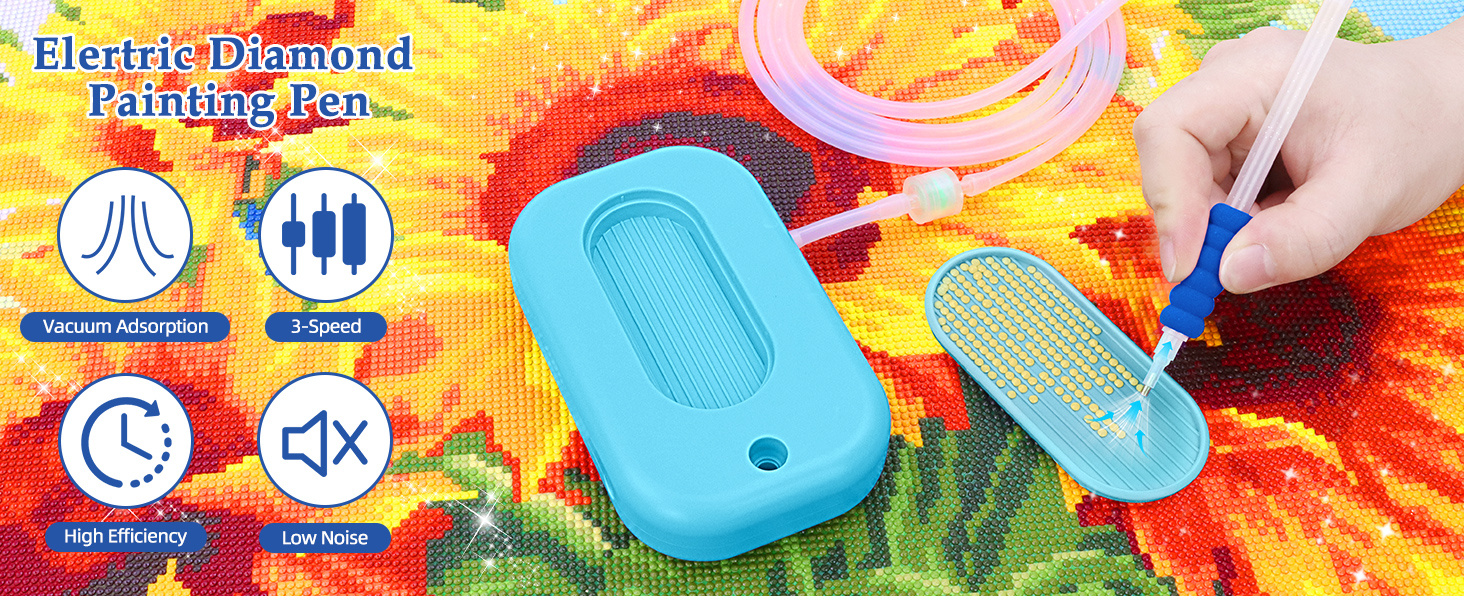 Electric Diamond Painting Pen Kit – USB Vacuum Suction, Adjustable Power, Quiet, With Storage Bag & Tips - View #9