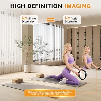 ROOMTEC Home Gym Mirror, 60x 36-2 PCS Frameless Gym Mirrors for Home Gym, Large Full Body Tempered Glass Wall Mounted Mirror for Yoga Room, Dance Studio, Workout Room