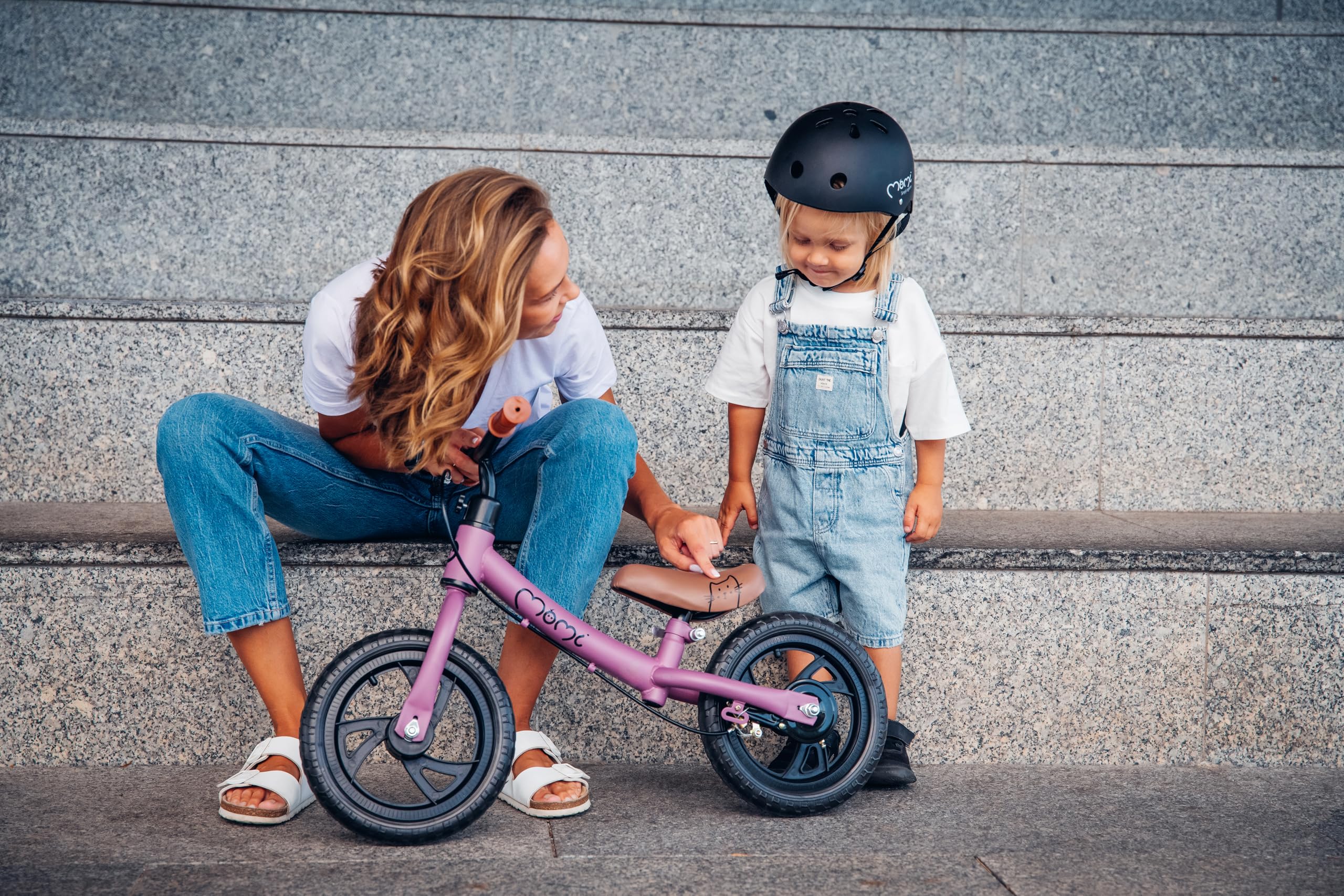 MoMi BREKI Bicicletta senza pedali per bambine e per bambini e bambini a partire da 3 anni (peso corporeo massimo 25 kg), telaio in metallo stabile e leggero con un peso di 3 kg