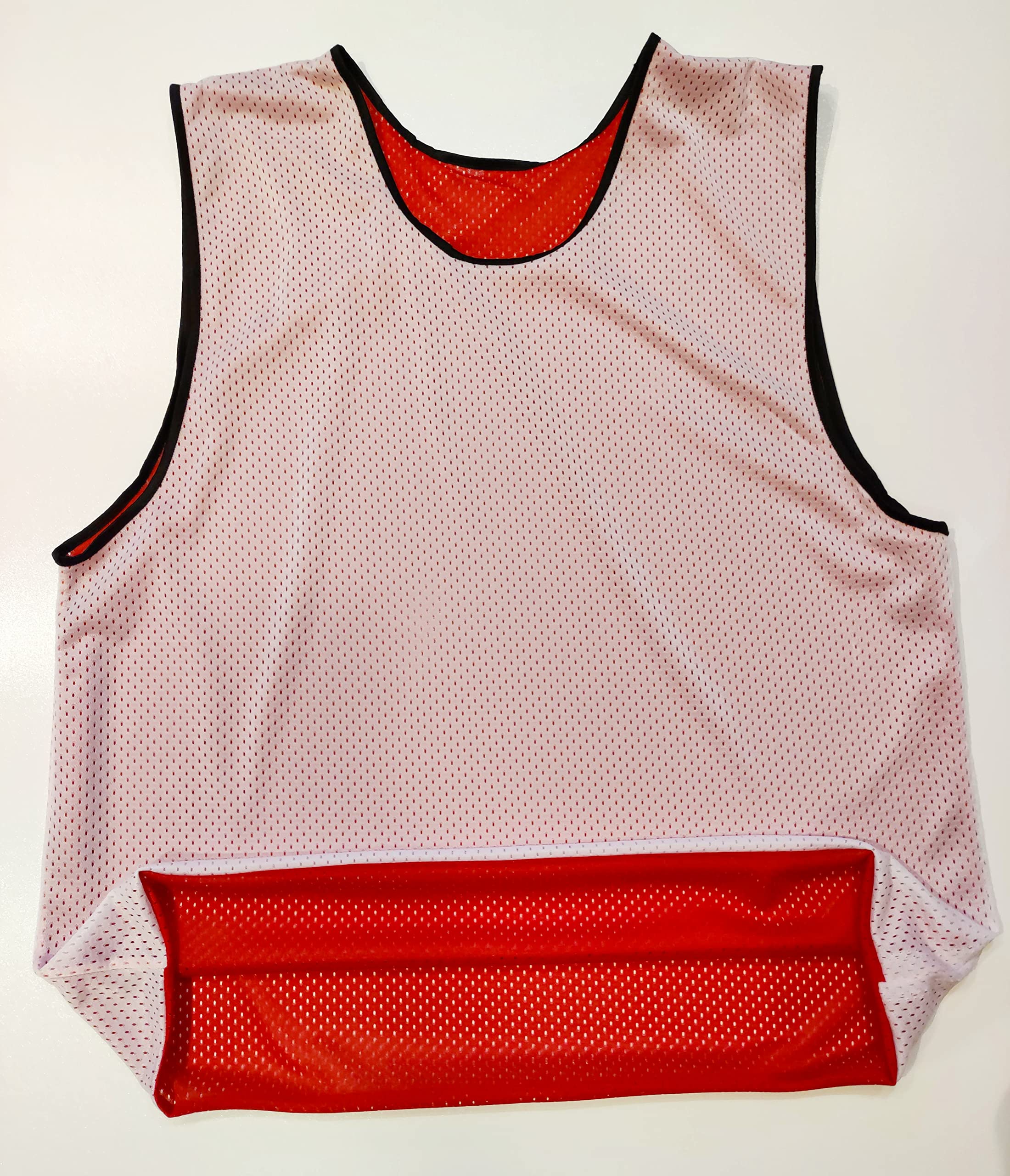 6X Petos Respirable de Fútbol - Juego de 6 Piezas - Camisetas de Dos Caras de Malla Abierta y Ligera, Chaleco De Entrenamiento T-Shirt Ejecutar Unisex Sport S M L XL