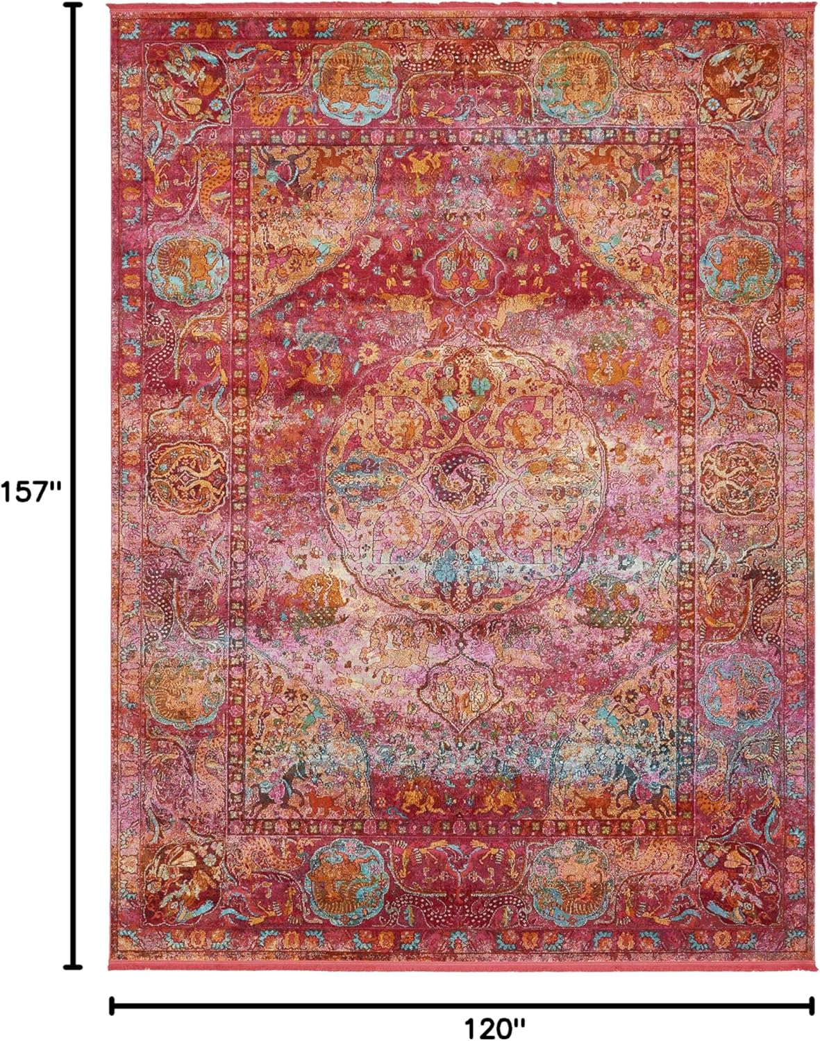 Unique Loom Baracoa Collection Area Rug - Rumba (10' x 13' 1" Rectangle, Red/ Brown)