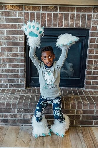 Miniatura 2 de Lazy One Juego de manoplas y pantuflas con diseño de patas, bonitos accesorios de animales para niños y adultos