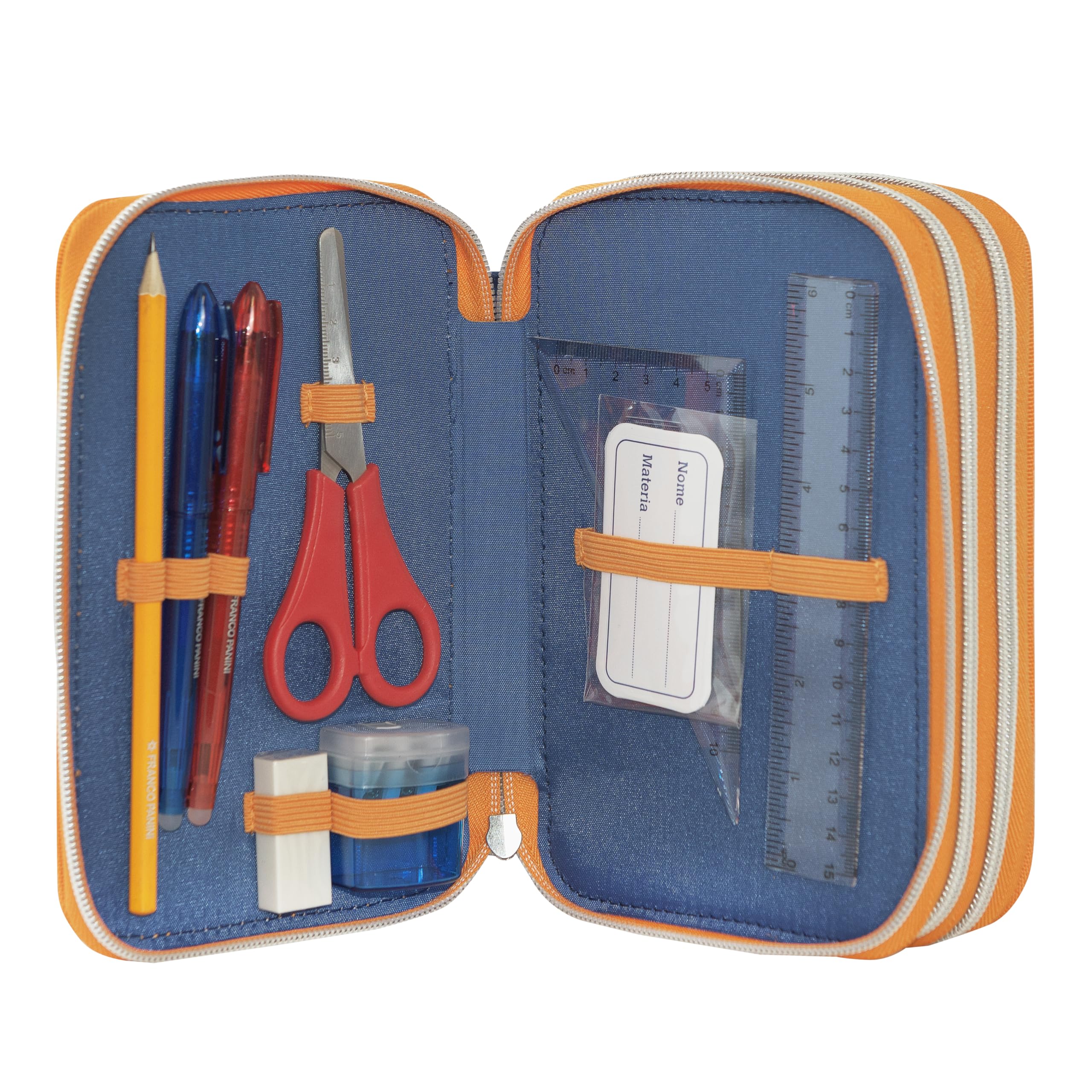Franco Cosimo Panini Dragon Ball Super – Federmäppchen für die Schule, offizielles Dragon Ball, Federmäppchen mit 3 Fächern für Jungen und Mädchen, mit Schreibwaren-Set, löschbarem blauem Stift und