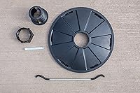 Vista 24 de Goalrilla El bloqueador de llantas de baloncesto protege tu aro con un sistema de bloqueo, color negro