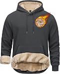 TACVASEN Men's Pullover Hoodie Thick Sherpa Lined Kangaroo Pocket Winter Windproof Warm Fleece Hoodie Athletic Sweatshirts
