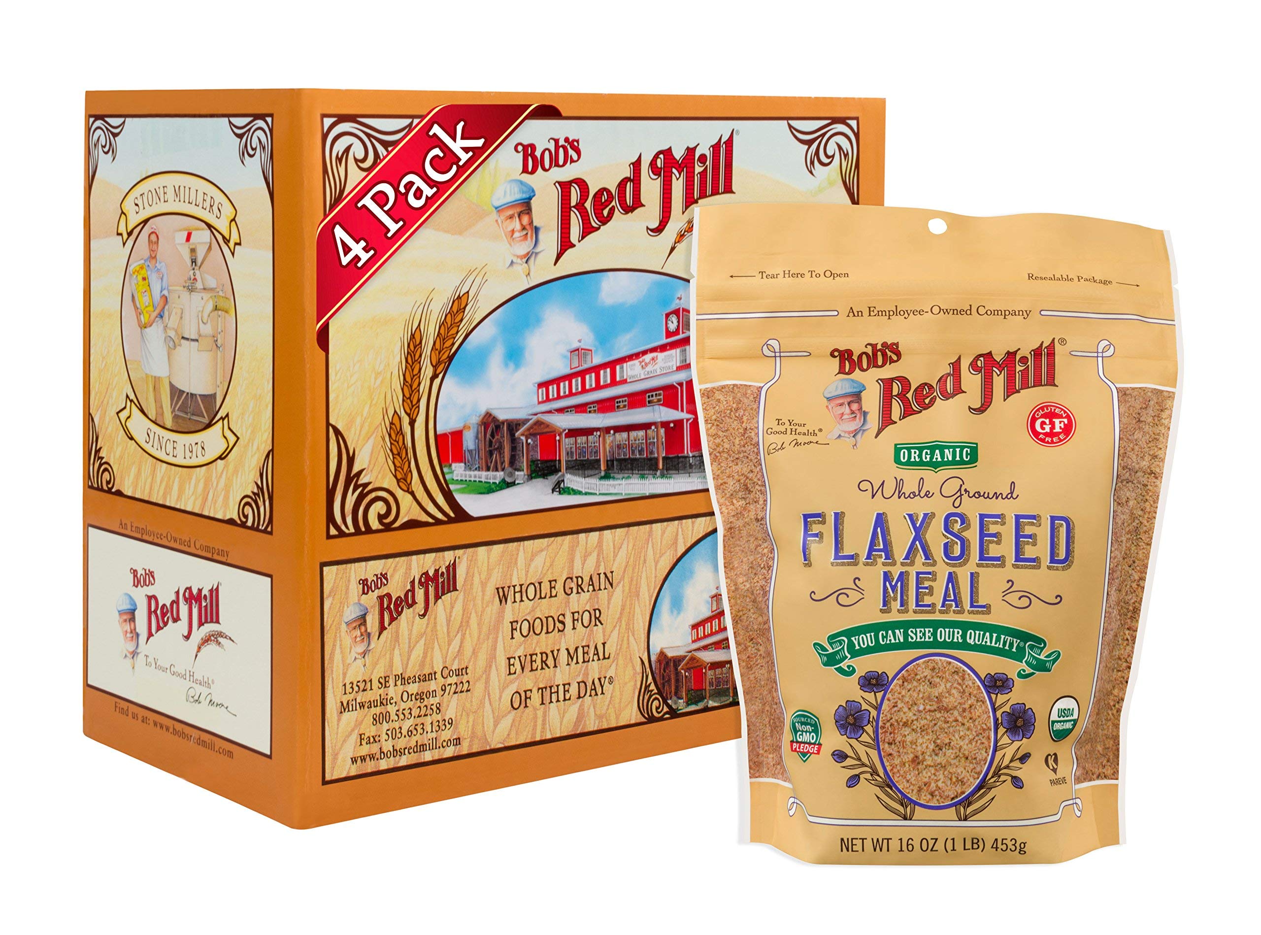 Organic Flaxseed Meal by Bob's Red Mill – 64 Ounce (Pack of 1), Natural, Model P101929
