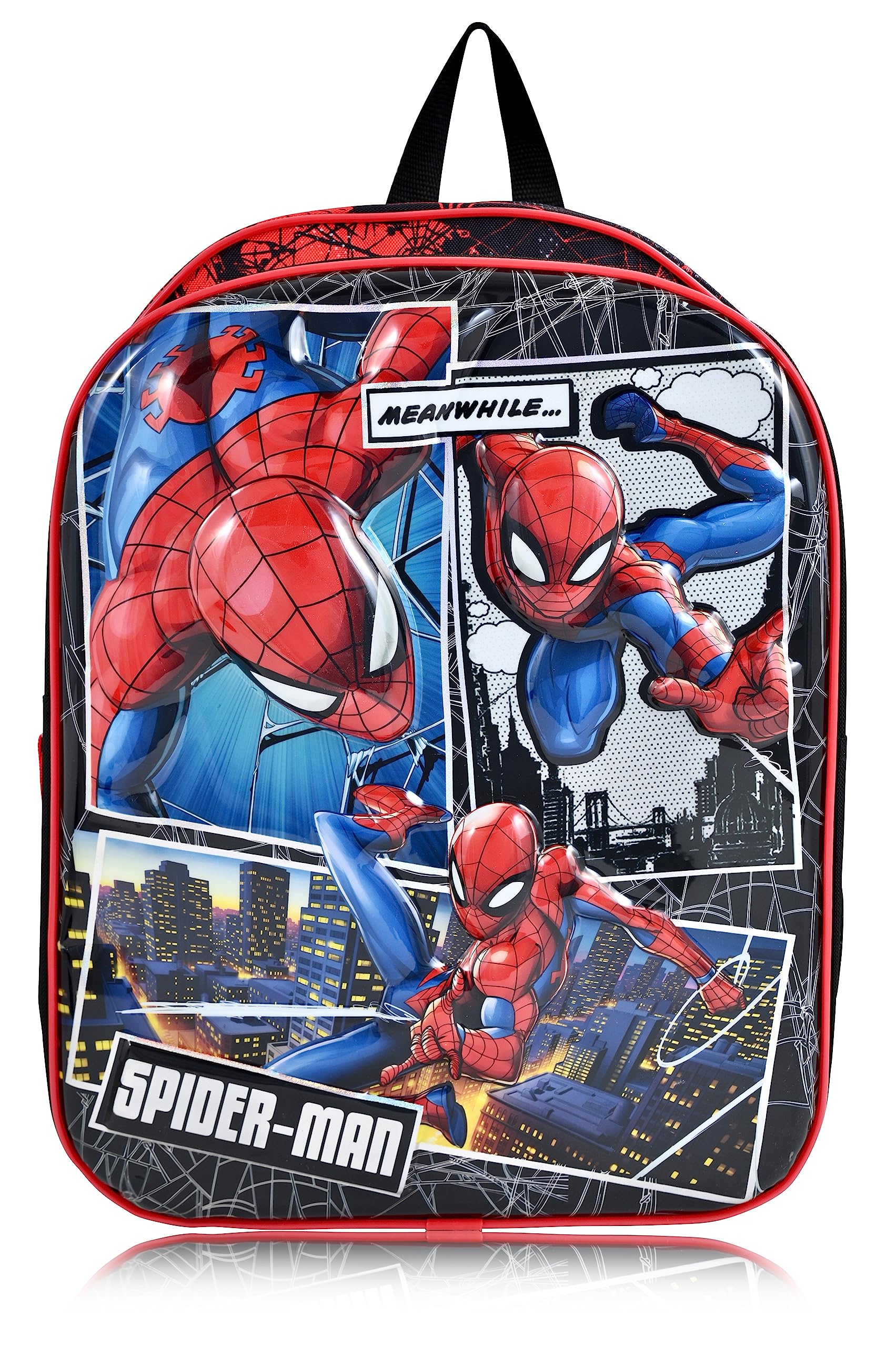 Marvel Spider-Man Boys Backpack For Kids| Elementary and Kindergarten Kids Knapsacks For School (Molded Front Spidey Comic)