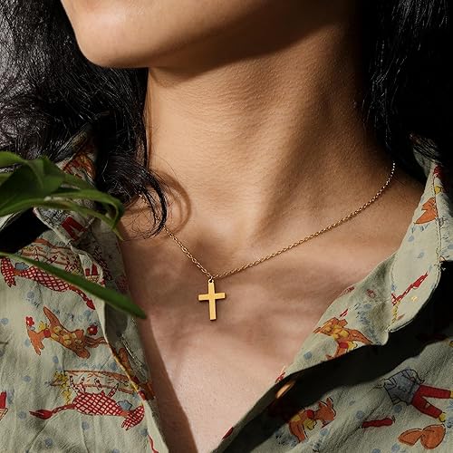 Miniatura 7 de Delicado collar de cruz dorada para mujer, regalo de cruz para nieta, hija, mamá, abuela, sobrina, mejores amigas, hermana, gargantilla pequeña con