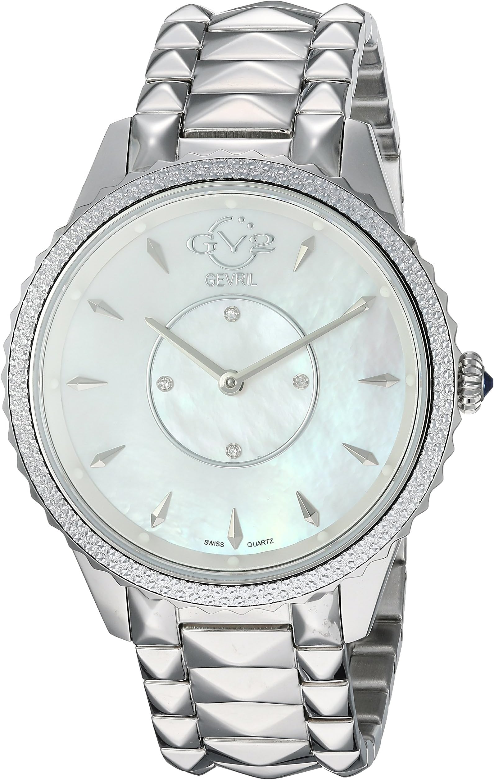 GV2 by Gevril Women's 11700-424 Siena Analog Display Swiss Quartz Silver Watch