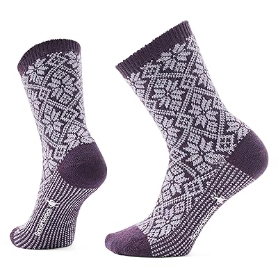 Smartwool Everyday Traditional Snowflake Crew Socks Knee High Socks Shoes Purple Iris