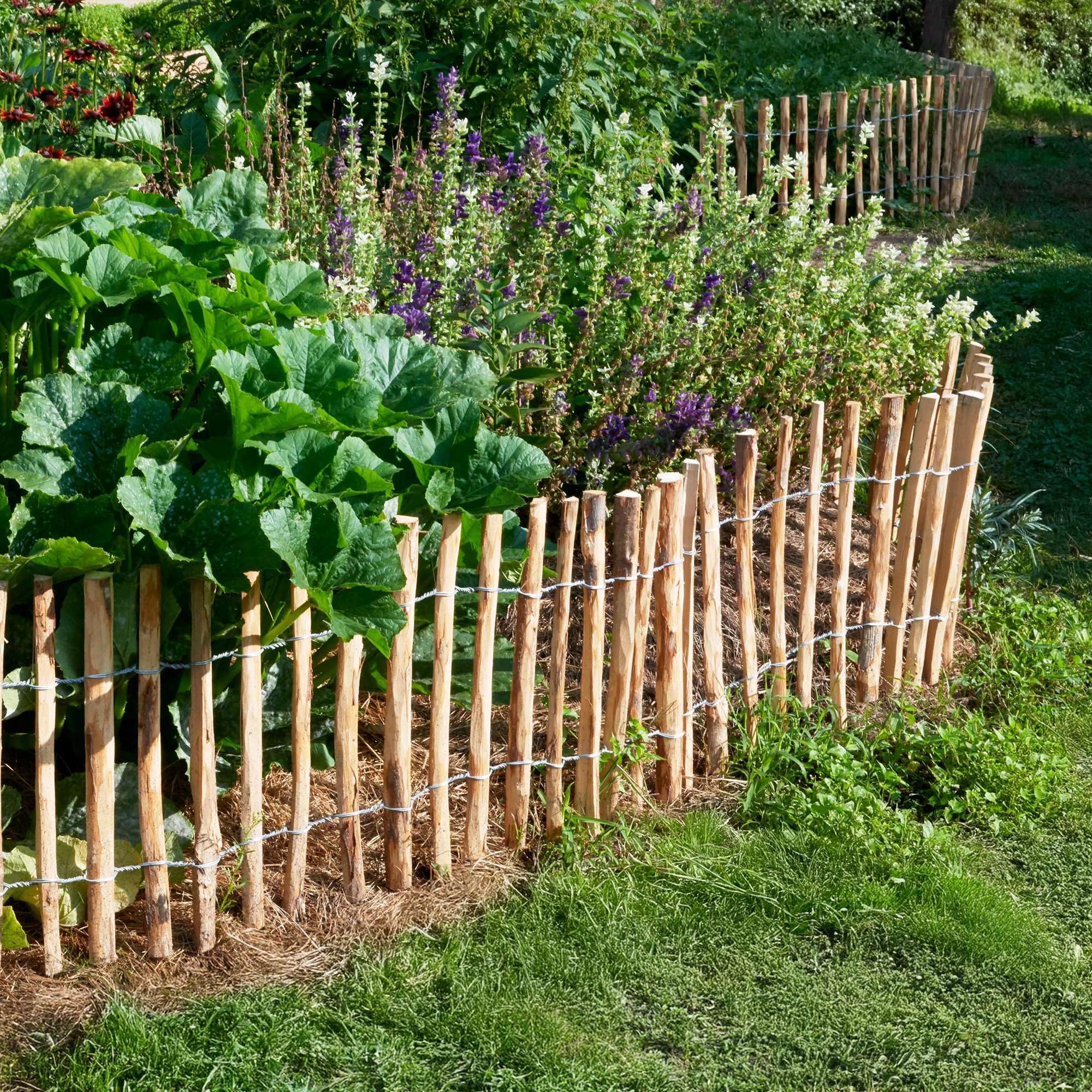 BOGATECO Piquet Clôture en Noisetier Bois | 500 cm de Long et 50 cm de Hauteur | Distance Entre Lattes 4-5 CM | Idéal comme Une Clôture de Jardin | Peut être Utilisé comme de Support pour Les Vignes