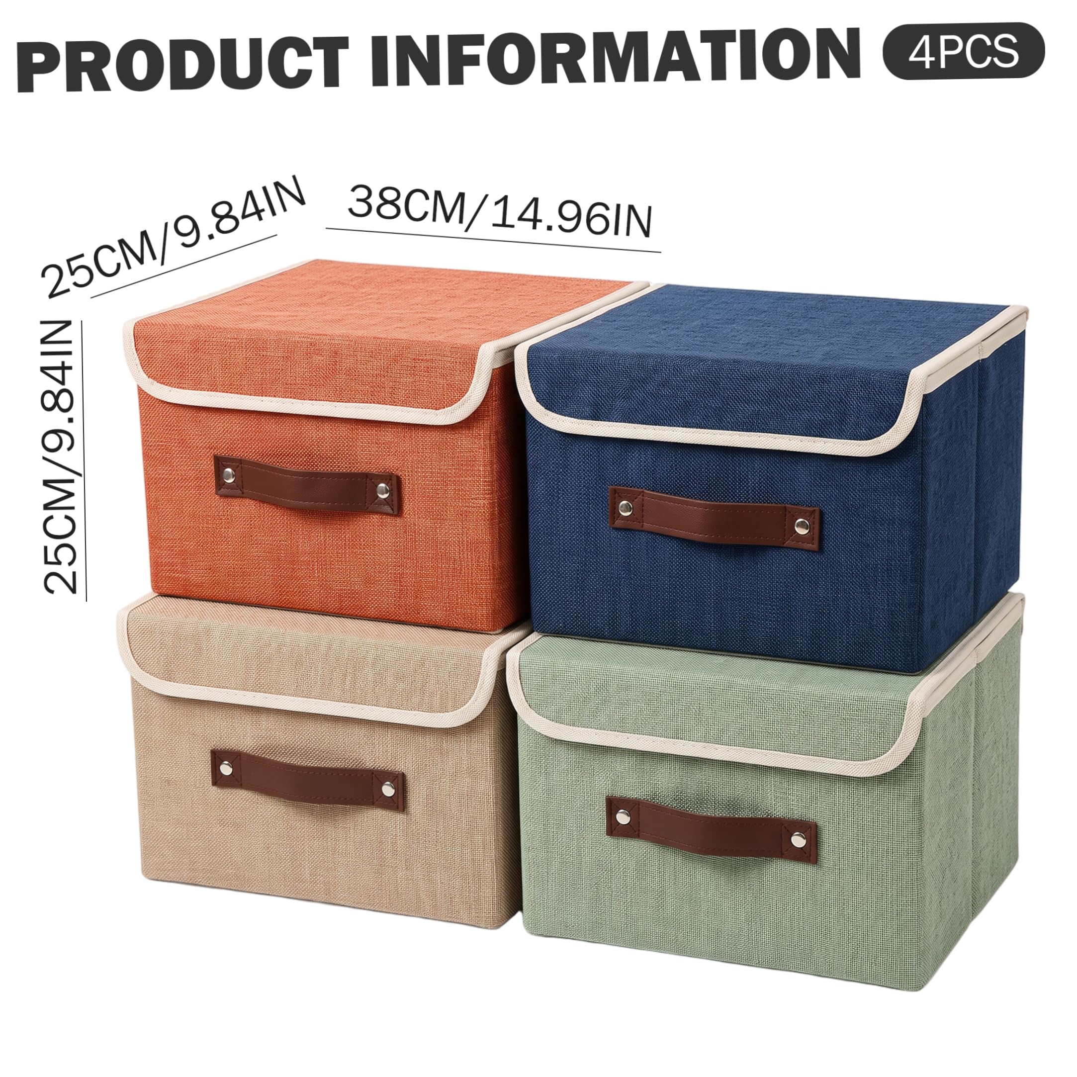 Organizzatore per vestiti 4 pezzi Contenitori impilabili 15x10x10 pollici con maniglia