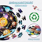 SYNARRY Puzzles de plancher du système solaire pour les enfants 4-8, Grand 70 Puzzles de puzzles pour enfants 3-5, Space Planet Astronaute Cadeaux pour les enfants Puzzles pour 3-5 5-7 8-10 ans Vieux-bébés Garçons Filles Enfants