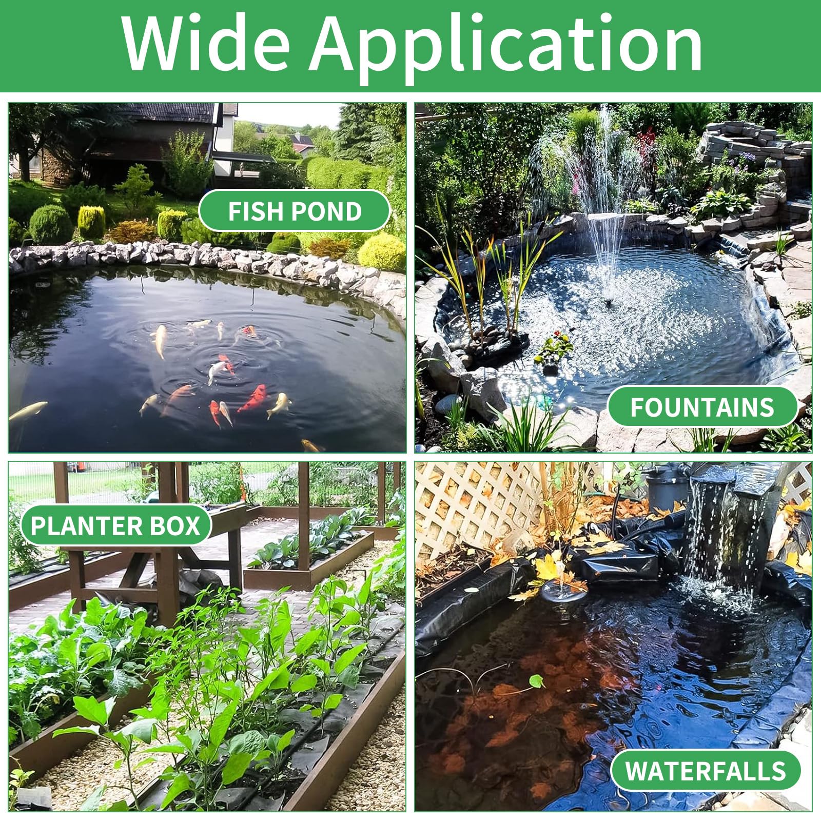 DAZZTIME Telo per Laghetto da Giardino,Telo Laghetto,Fodera Laghetto Flessibile 3x4m,Rivestimento per Laghetti,0.5mm Spessore,per Laghetti,Laghetti,Laghetti,Giardini Acquatici,Fontane