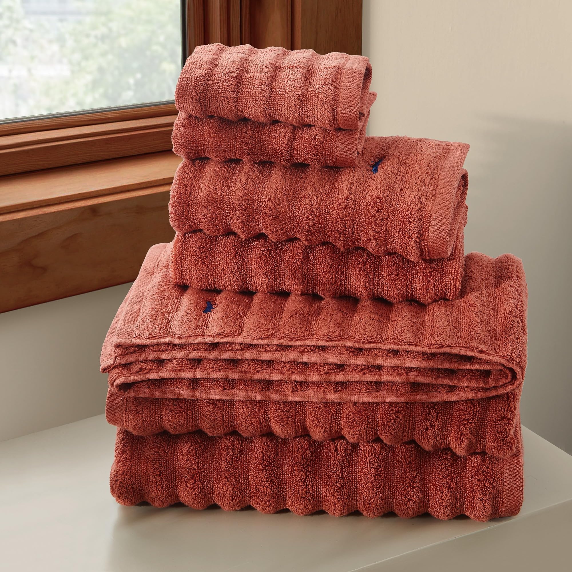 Amazon.com: ROYAL VELVET Textured Rust 6 Piece Towel Set, Solid