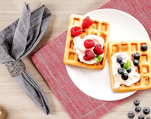 Miniatura 73 de Servilleta de tela de algodón de 18 x 18 pulgadas, color azul, servilletas de uso diario, servilletas de algodón, servilletas de boda, servilletas