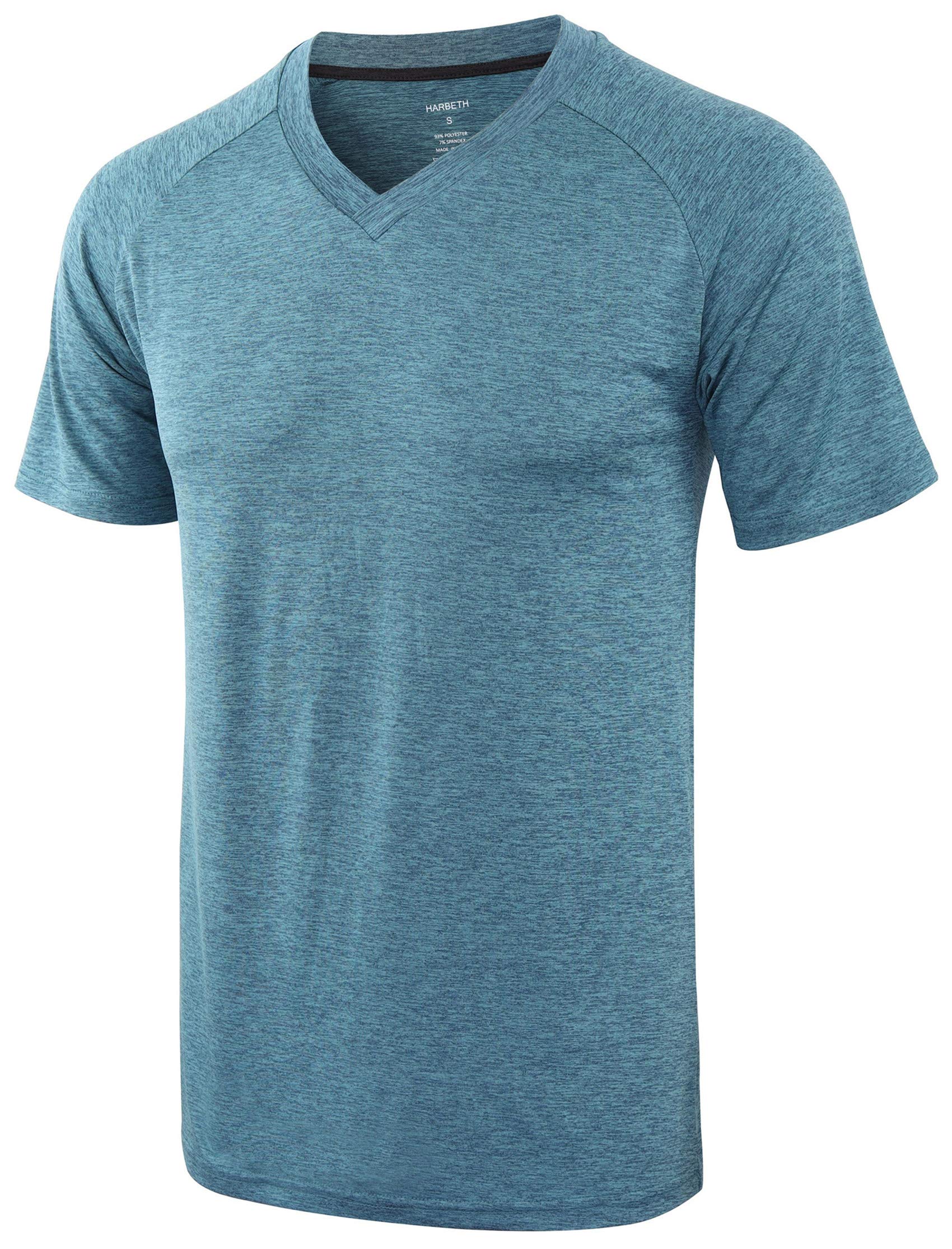 HARBETH Men's Lightweight Jersey Quick Dry Tagless Workout Gym Running T Shirts