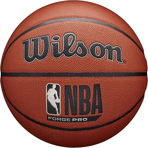 WILSON NBA Forge Pro - Baloncesto en interiores y exteriores, marrón, tamaño 7-29.5 pulgadas