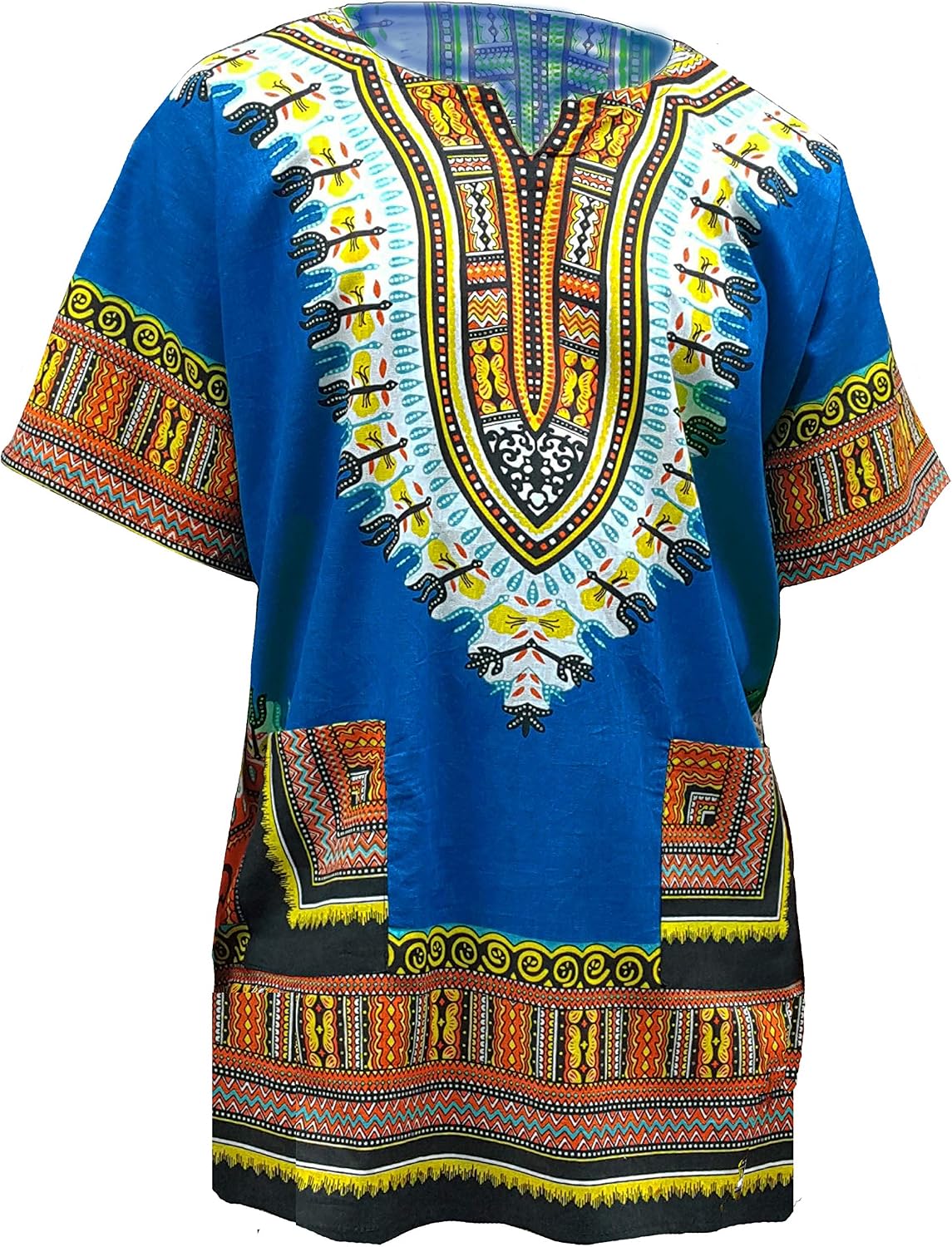 Dupsie's Blue African Print Dashiki Shirt from S to 7XL Plus Size