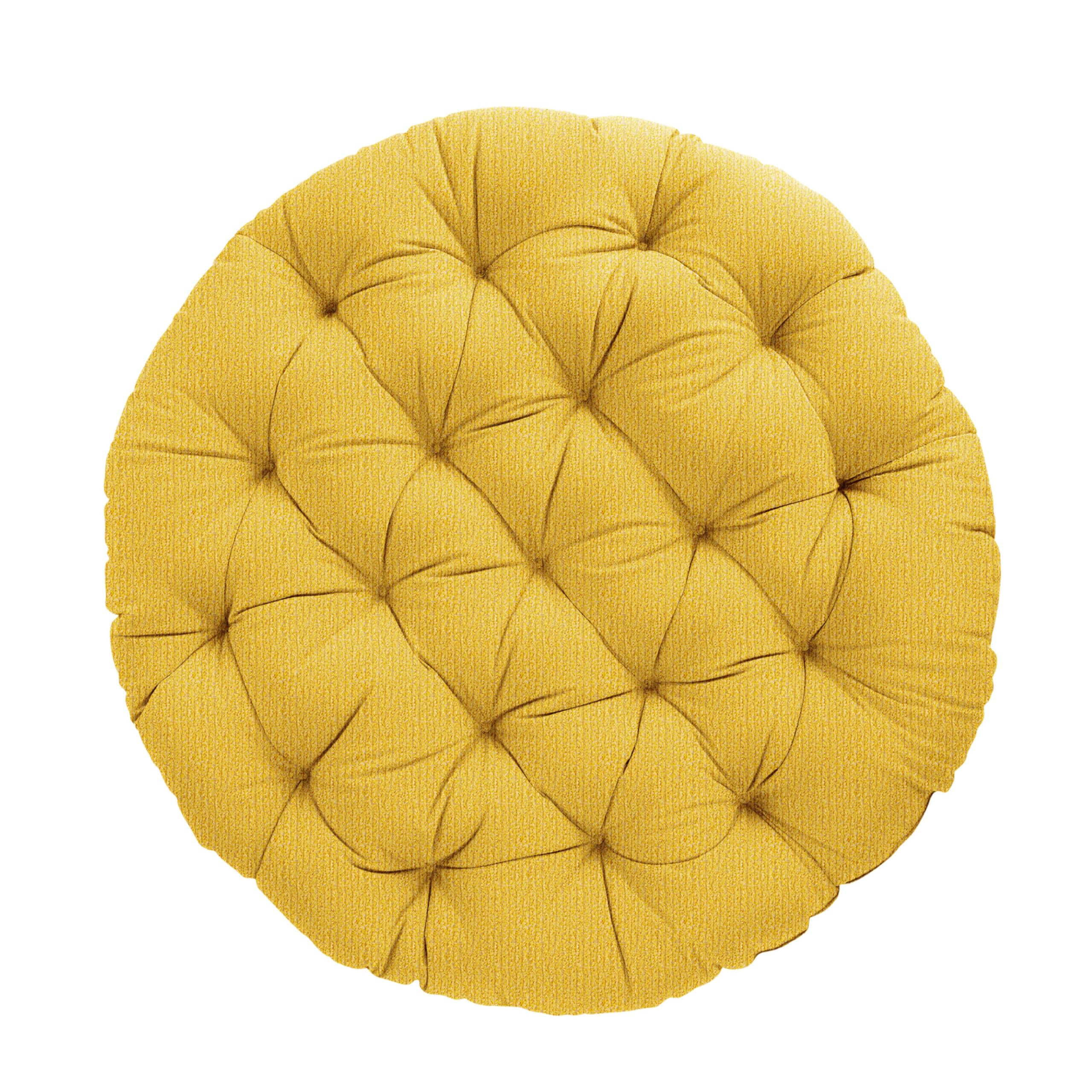 Sorra Home 44 x 44 x 4 Round Cushion Papasan, 44" x 44" x 4", Continuous Sunflower