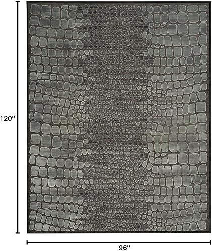 Miniatura 2 de MARTHA STEWART x SAFAVIEH MSR74304 - Alfombra de viscosa de 8 x 10 pies, color antracita, para sala de estar, comedor y dormitorio