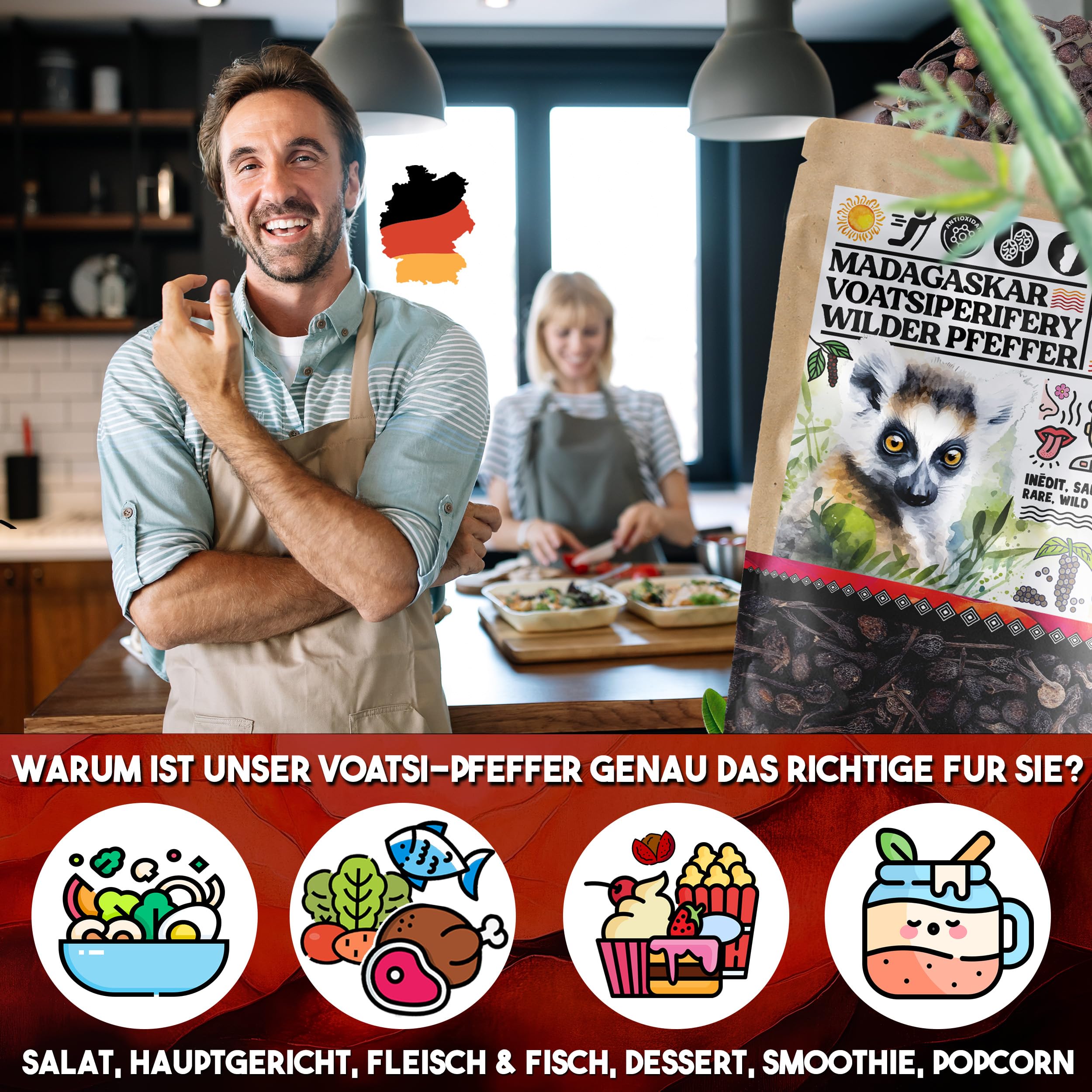 Nabür, 200 g Wilder Pfeffer Voatsiperifery-Pfeffer aus Madagaskar, Gourmet, wilder Madagaskar-Pfeffer