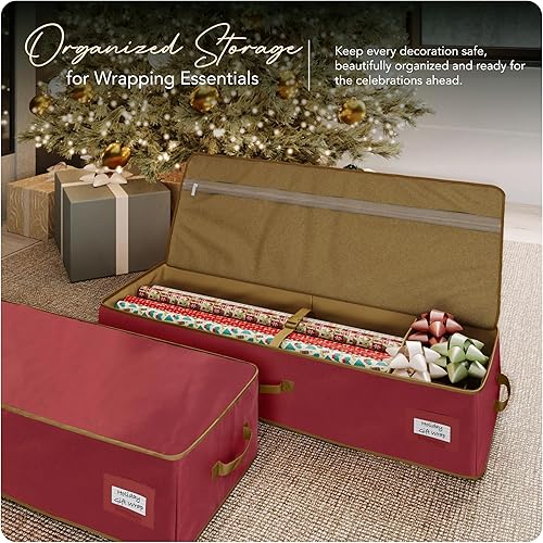 Miniatura 2 de Organizador de lujo para envoltorios de regalo Covermates Keepsakes, puede almacenar hasta 15 rollos de papel largos, hecho de material resistente,