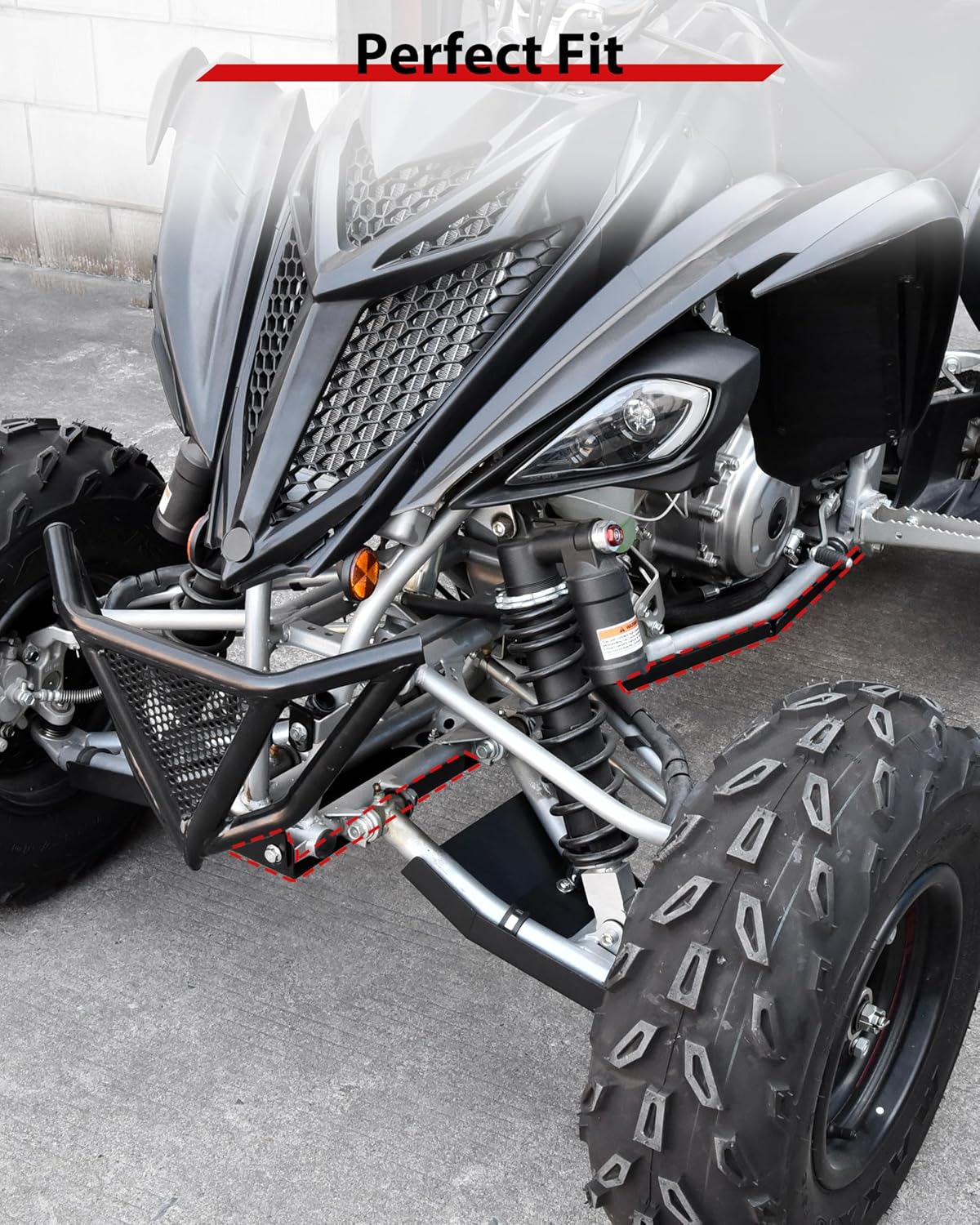 Aluminum Chassis Glide & Swing Arm Skid Plate Guard Protector Kit for Yamaha Raptor 700 700R 2006-2025 Accessories, Black Combined Full Chassis Skid Plate