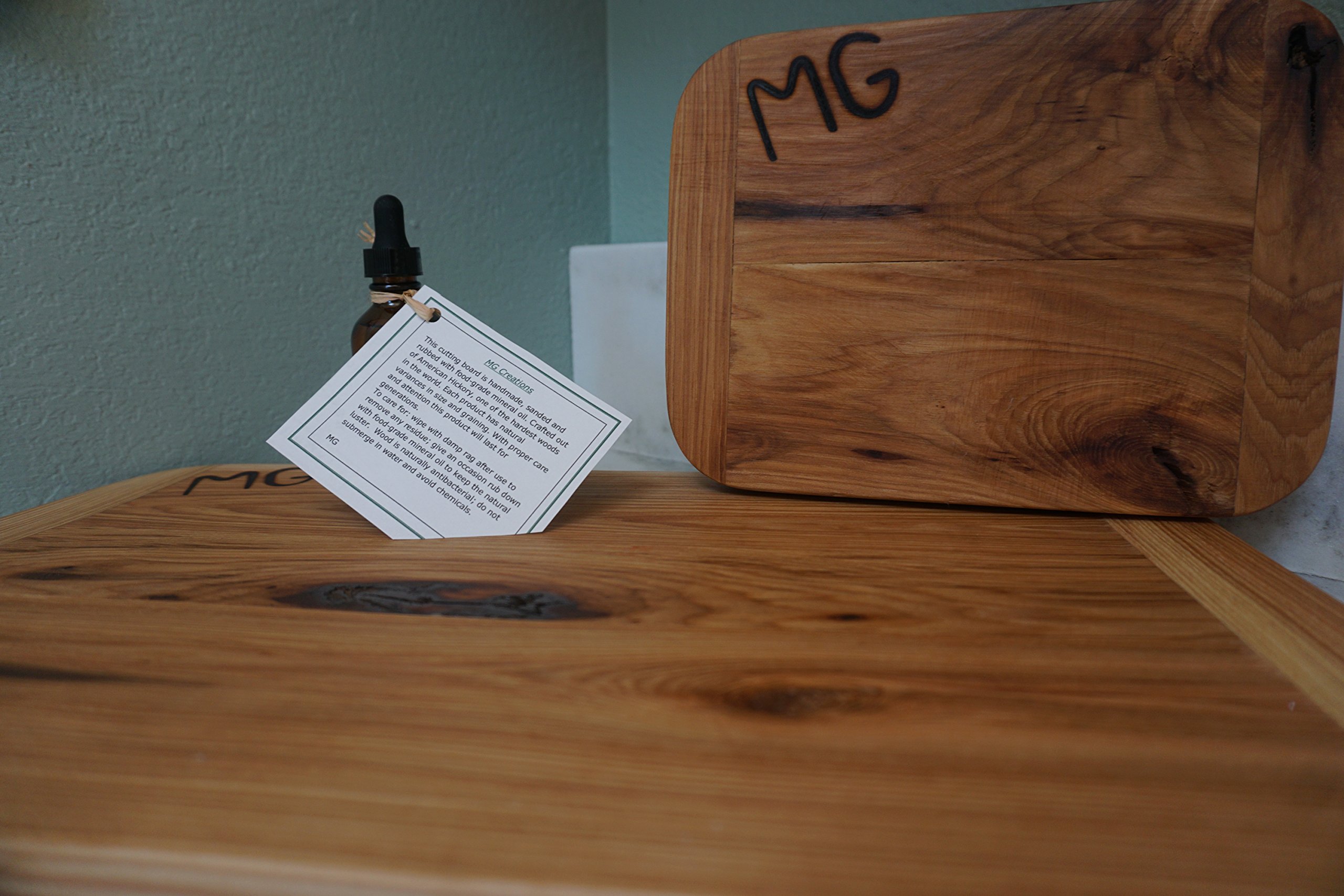 MG Creations Hand made hickory cutting boards - size Carving Board approx 18-26