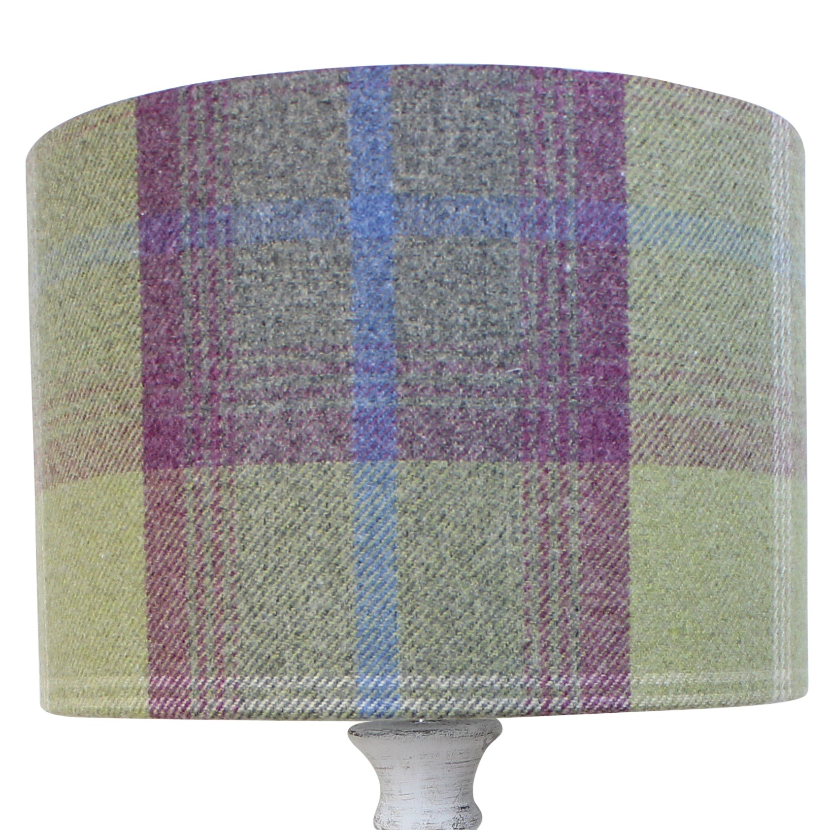 Harrison Cropper Pistachio Balmoral Tartan Check Drum Lampshade (25 Cm Diameter X 21 Cm Ceiling Pendant)