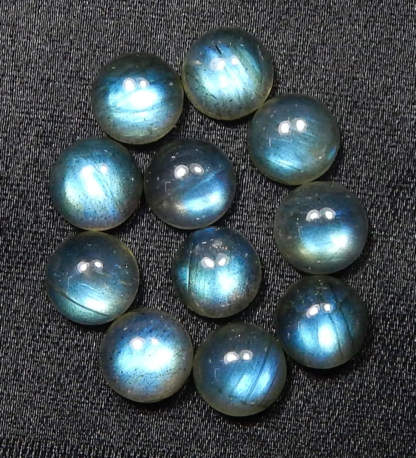 Round Blue Fire AAA Quality Natural Labradorite Calibrated Cabochon Loose Gemstone For Jewelry Making Loose Gemstone