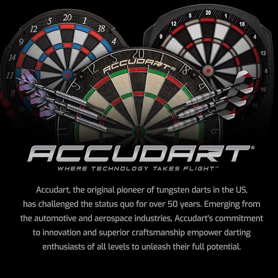 Accudart Soft Tip Dart Set 4.0 Tungsteel Barrels, RoundGroove Grip, Polycarbonate Shafts, Standard Flights, Pocket Wallet Storage Ideal for Electronic Dartboards