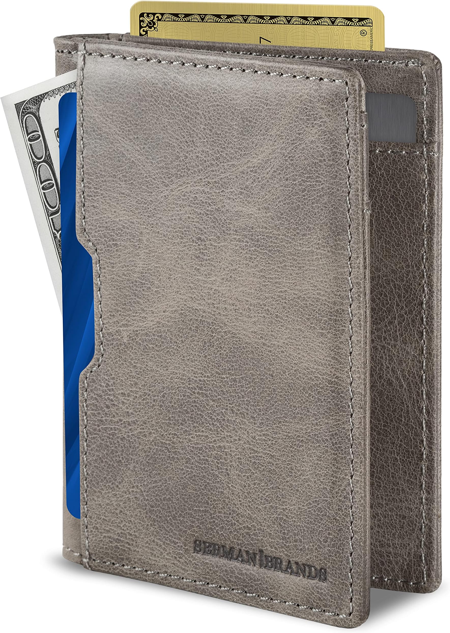 Wallets for Men Slim Mens leather RFID Blocking Minimalist Card Front Pocket Bifold Travel Thin