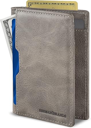 SERMAN BRANDS Wallets for Men Slim Mens leather RFID Blocking Minimalist Card Front Pocket Bifold Travel Thin