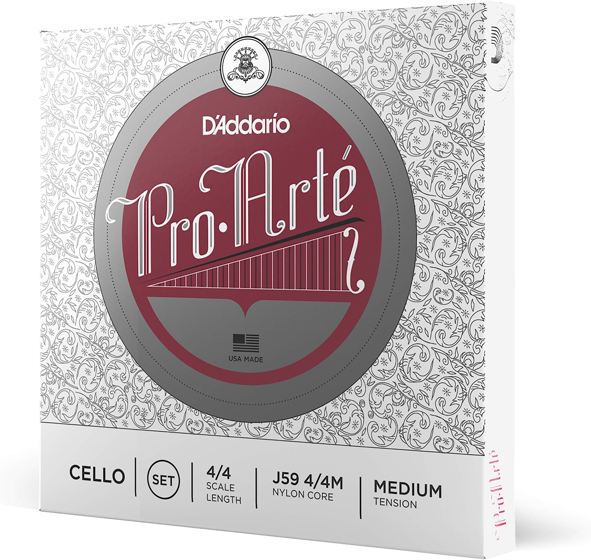 D'Addario Pro-Arte Cello String Set, 4/4 Scale, Medium Tension