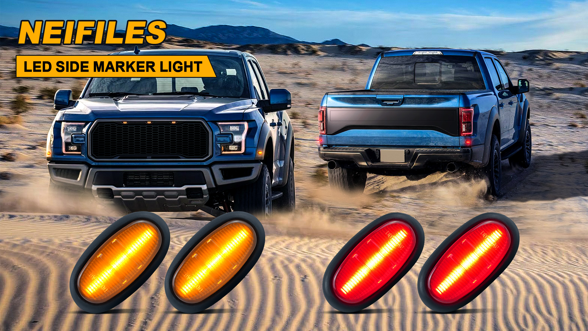 Fender Lights LED Side Marker Lamps For 2010-2014 Ford F150 SVT Raptor ...