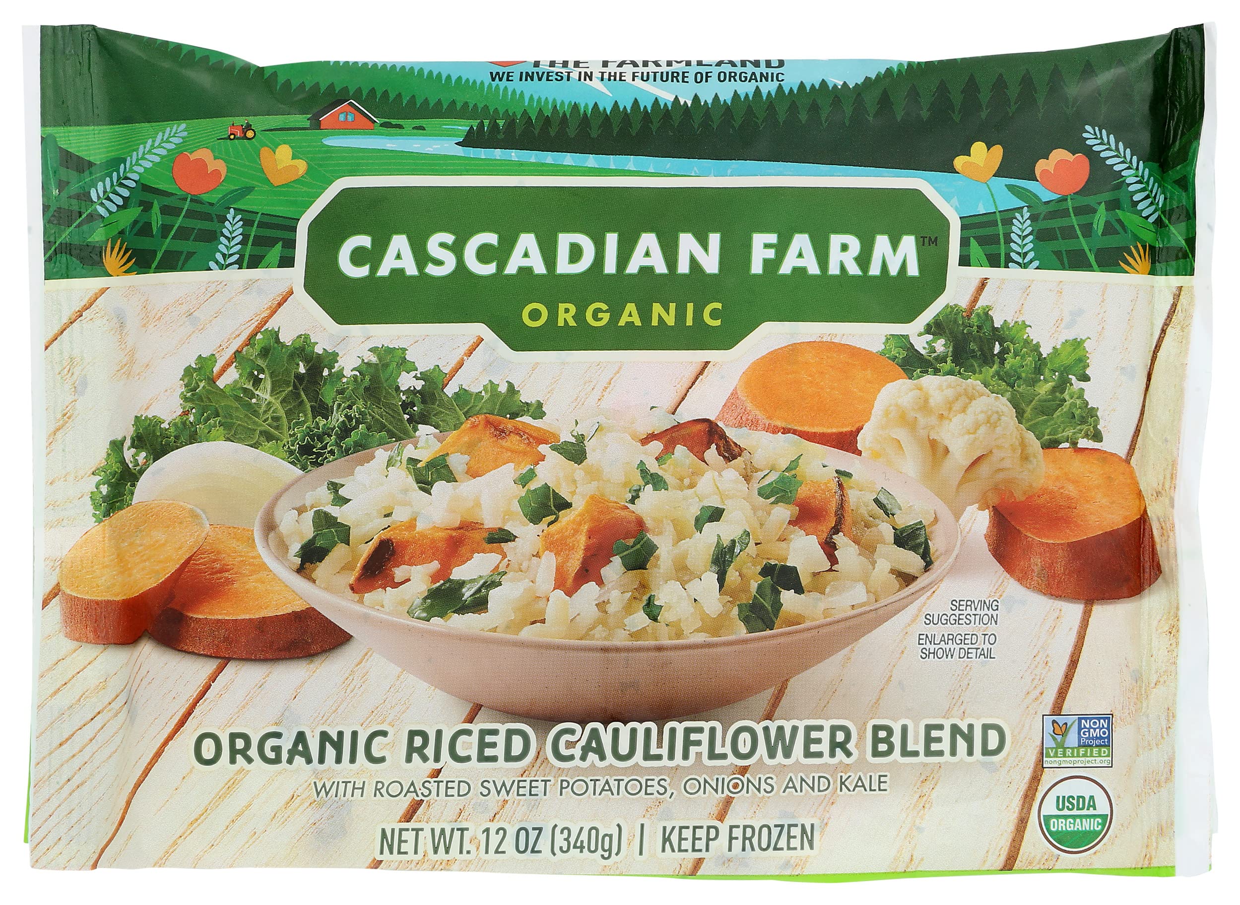 Cascadian Farm, Cauliflower Roasted Sweet Potato Kale Riced, 12 Ounce