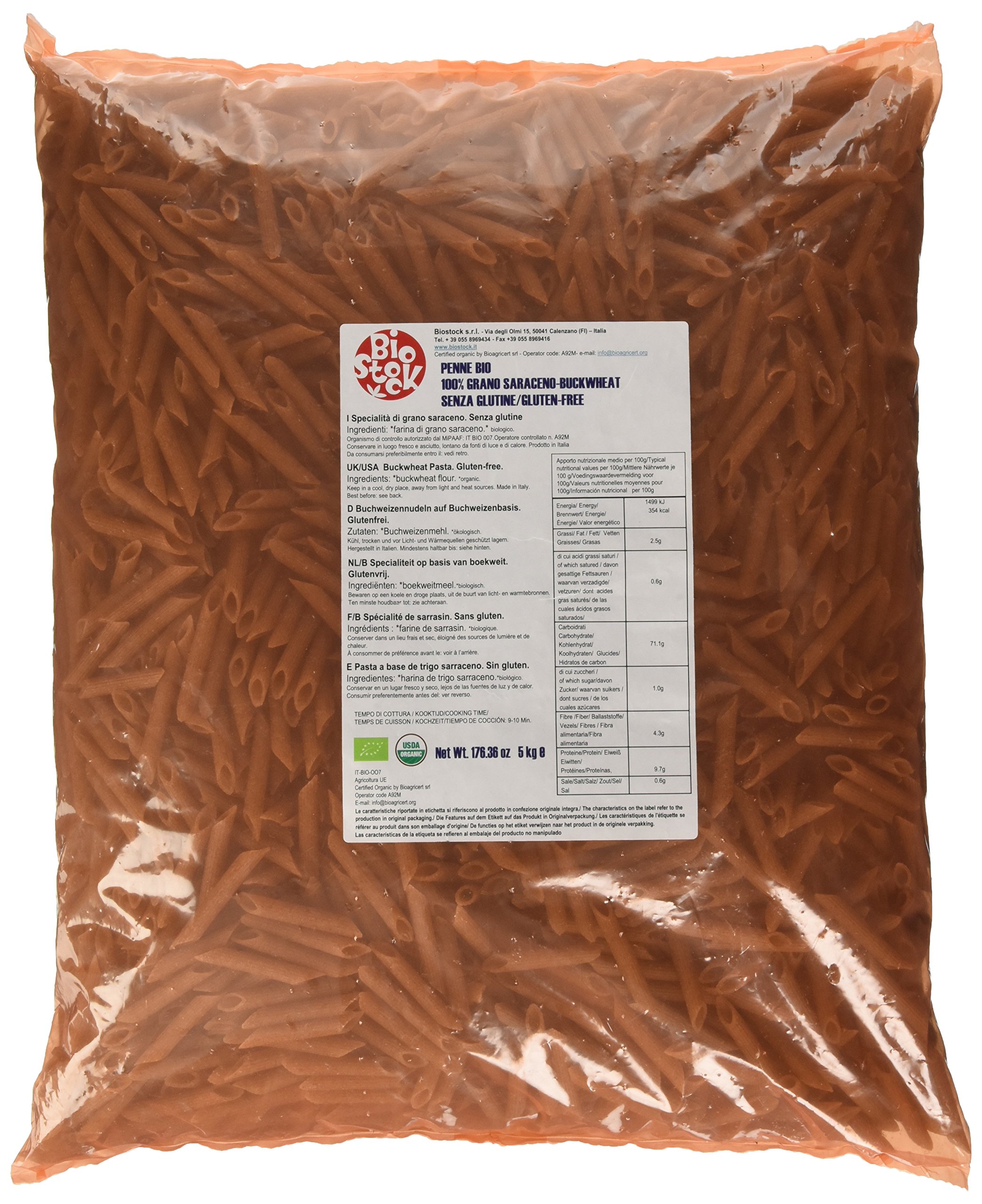 Probios Penne Grano Saraceno Bio - Senza Glutine - Confezione da 5 kg